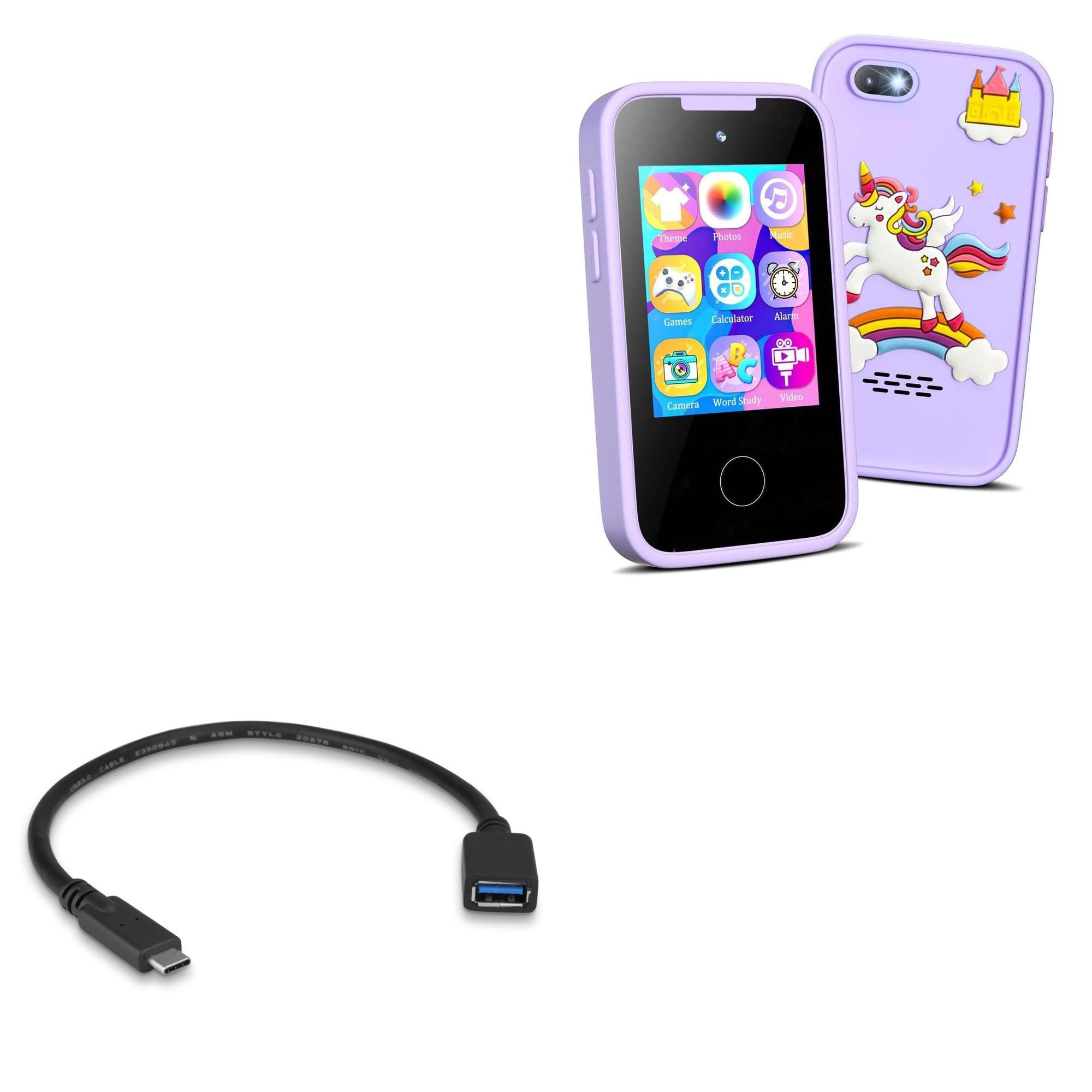 BoxWave Cable Compatible with Vimorg Kids Smart Phone (2.8 in) - USB Expansion Adapter, Add USB Connected Hardware to Your Phone