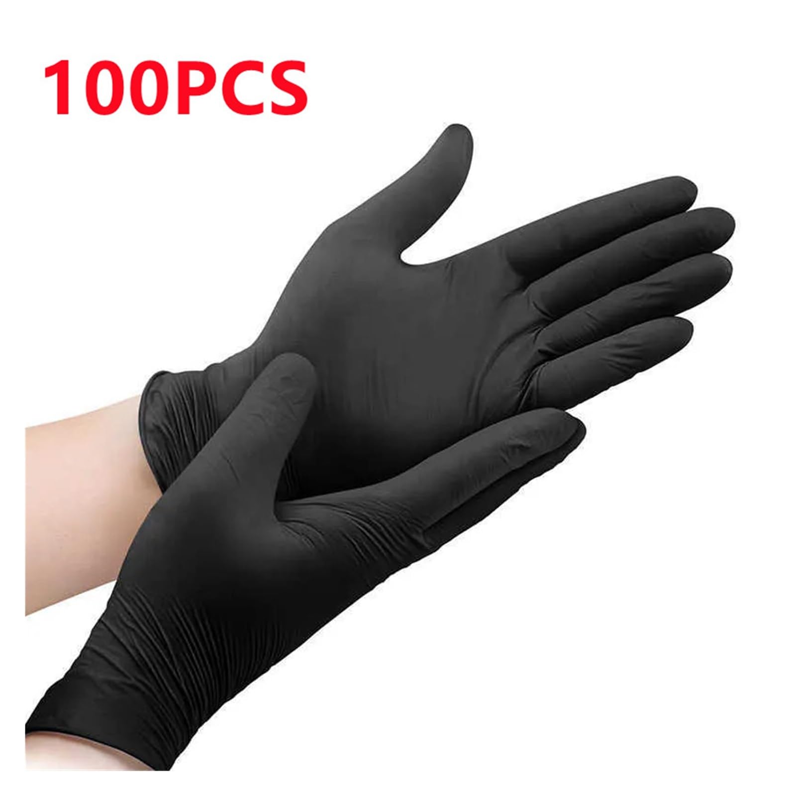 Jednorazowe Rękawice Nitrylowe Czarny Proszek I Czyszczenie Bez Lateksu 100/50/20 Szt. 4Mil Przemysłowy Mechanik Tatuaż Gotowanie(Black 100PCS,M)