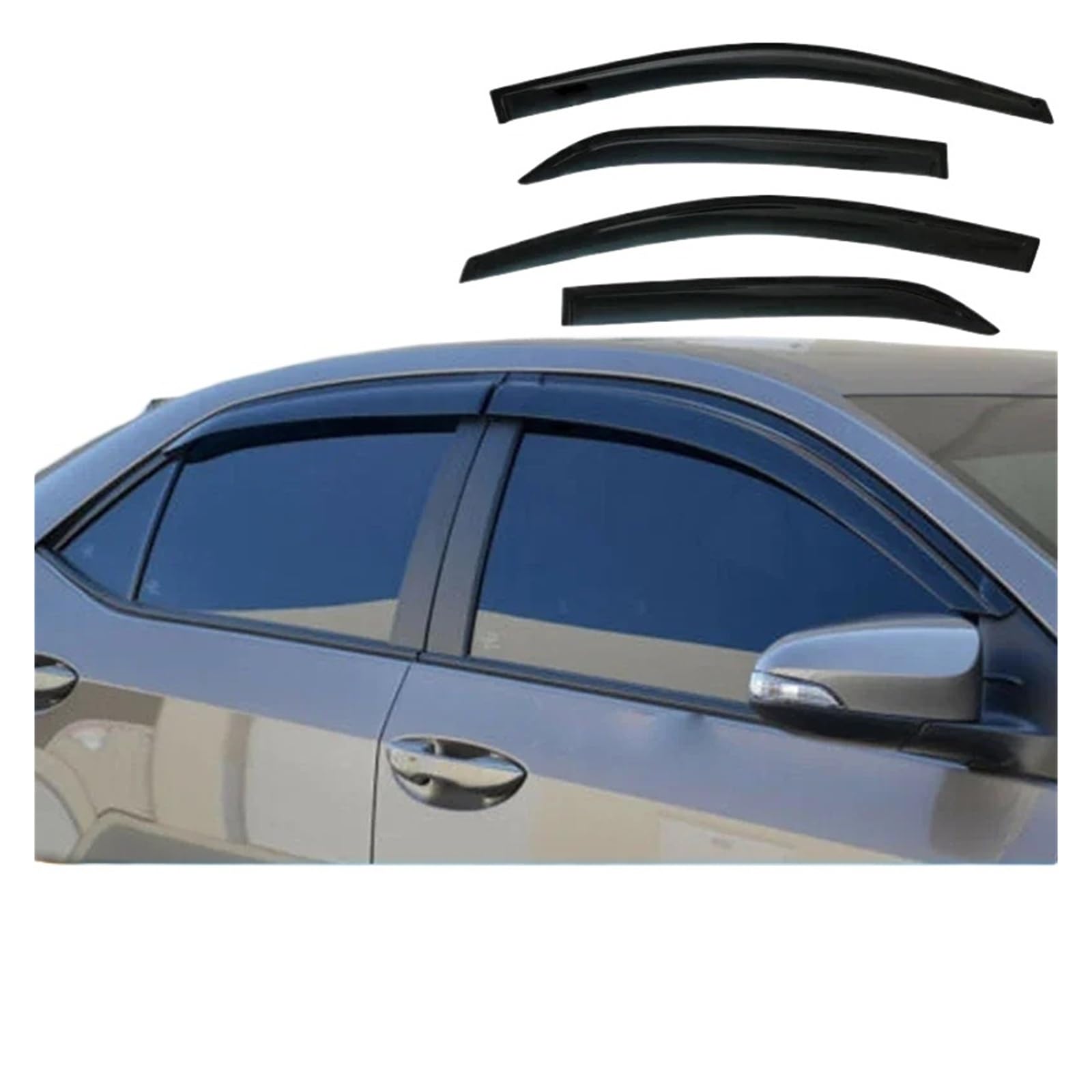 Deflettori for finestrini laterali Compatibile per Toyota Corolla E170 2014 2015 2016 2017 2018 visiere vento deflettore protezione solare pioggia Vent Cover