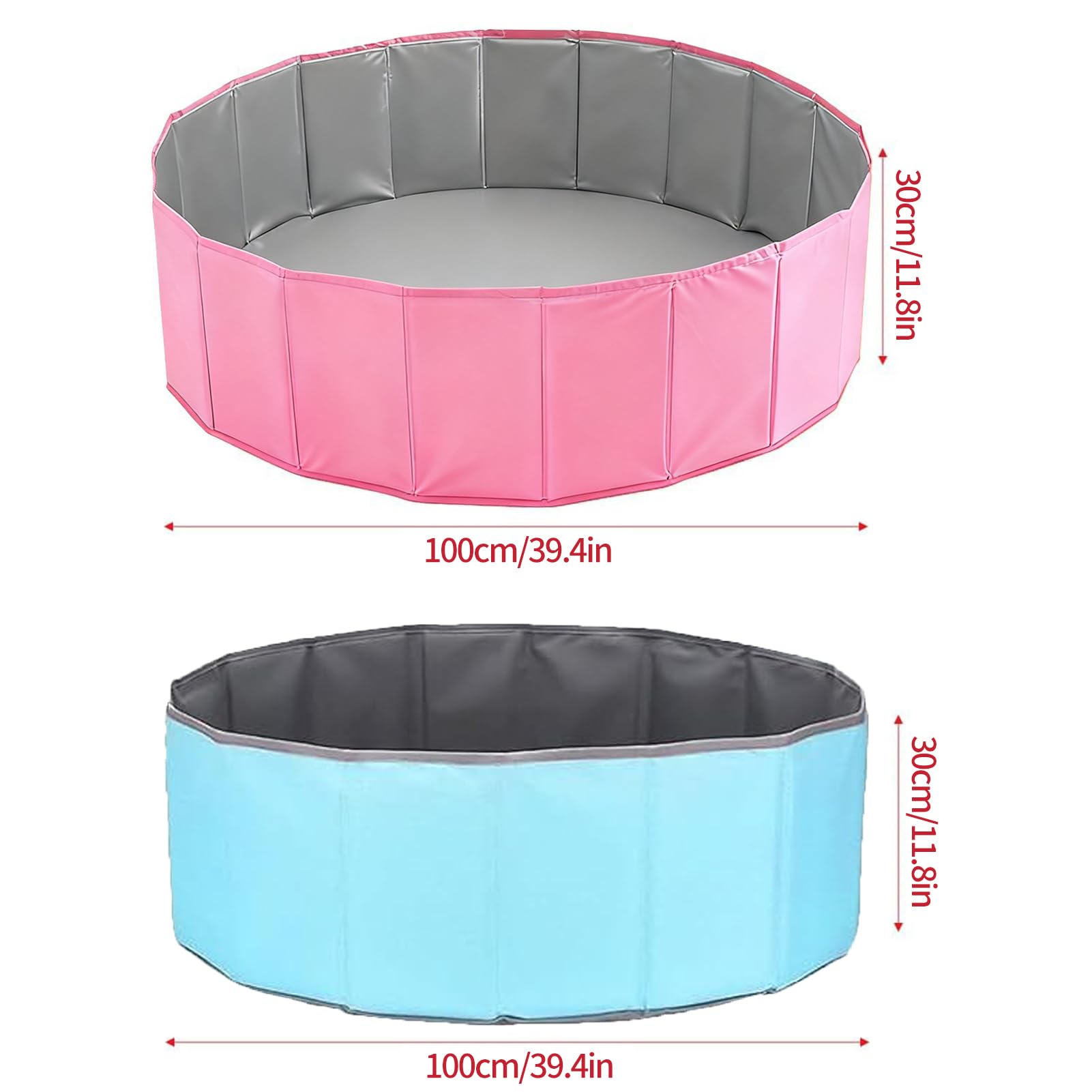 Baby Ball Pit, Foldable Kids Ball Pool Portable Dog Ball Pit Round Ball Pit for Toddler Boys Girls Pet Cats Indoor Outdoor (Pink 100cm) - Image 4