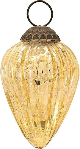 Paquete de 3 adornos pequeños de cristal de mercurio Luna Bazaar 3 pulgadas plata diseño Laura Gran idea de regalo decoraciones de estilo vintage