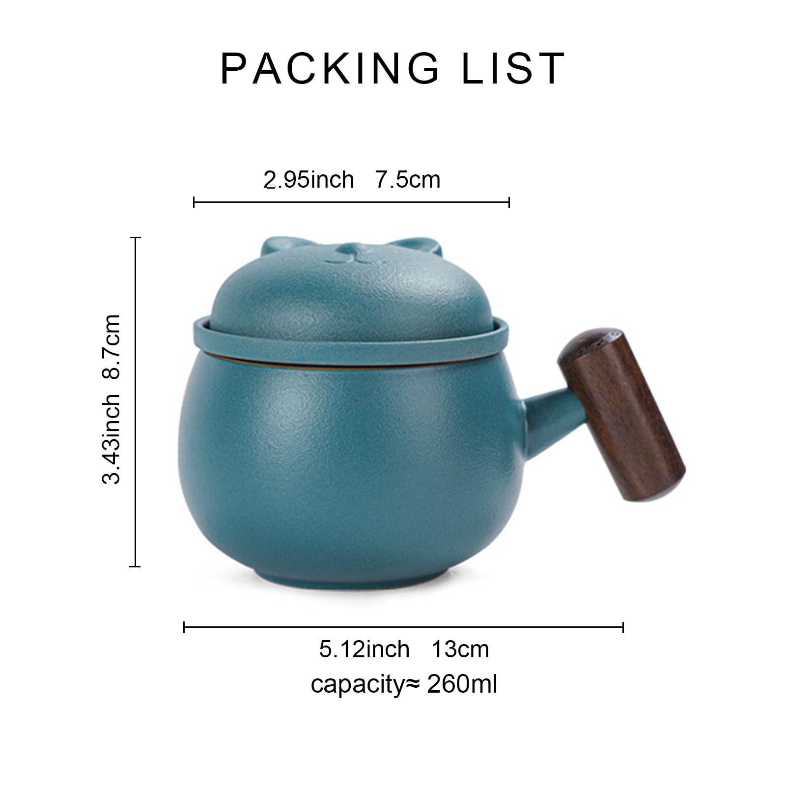 fanquare Tazza per Infusione di Tè Tazza da Tè in Ceramica Verde con Orso Carino con Coperchio Tazza Portatile da Viaggio per la Macerazione del Tè per i Fogli Sciolti