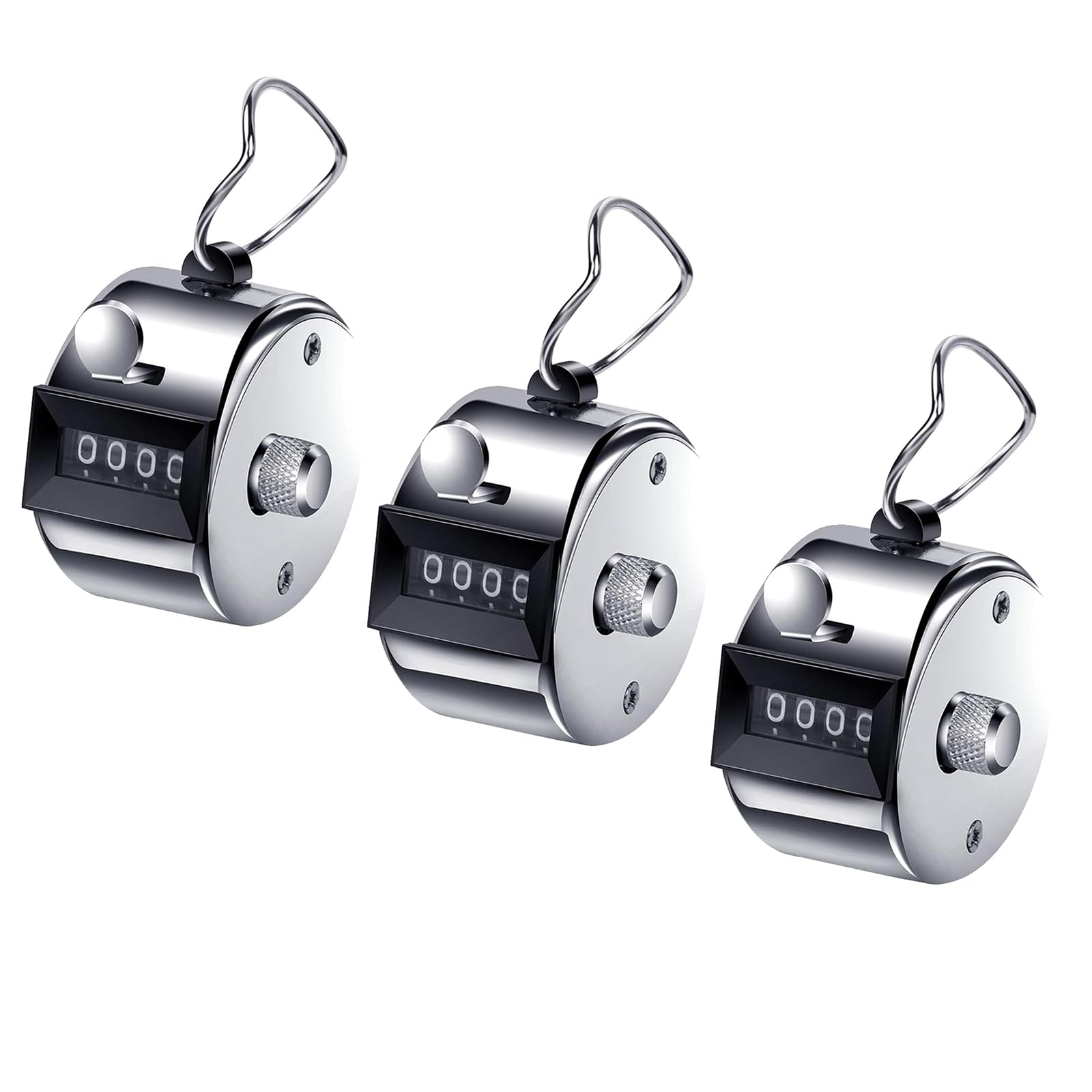 Contatore da Golf Metallico Portatile Clicker 9999 3 Pezzi