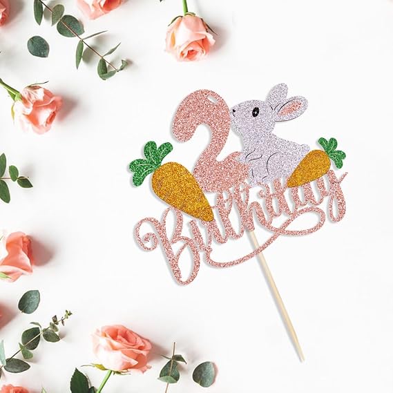 Two Cake Topper,Easter Bunny Cake Topper