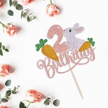 Two Cake Topper,Easter Bunny Cake Topper