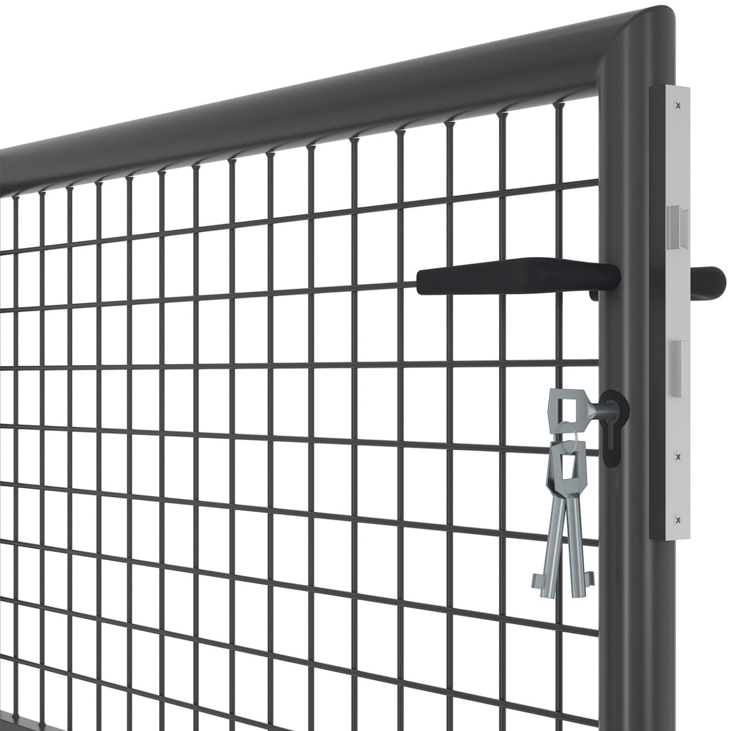 IDMarket - Portillon de jardin 105 x 100 cm en acier gris anthracite