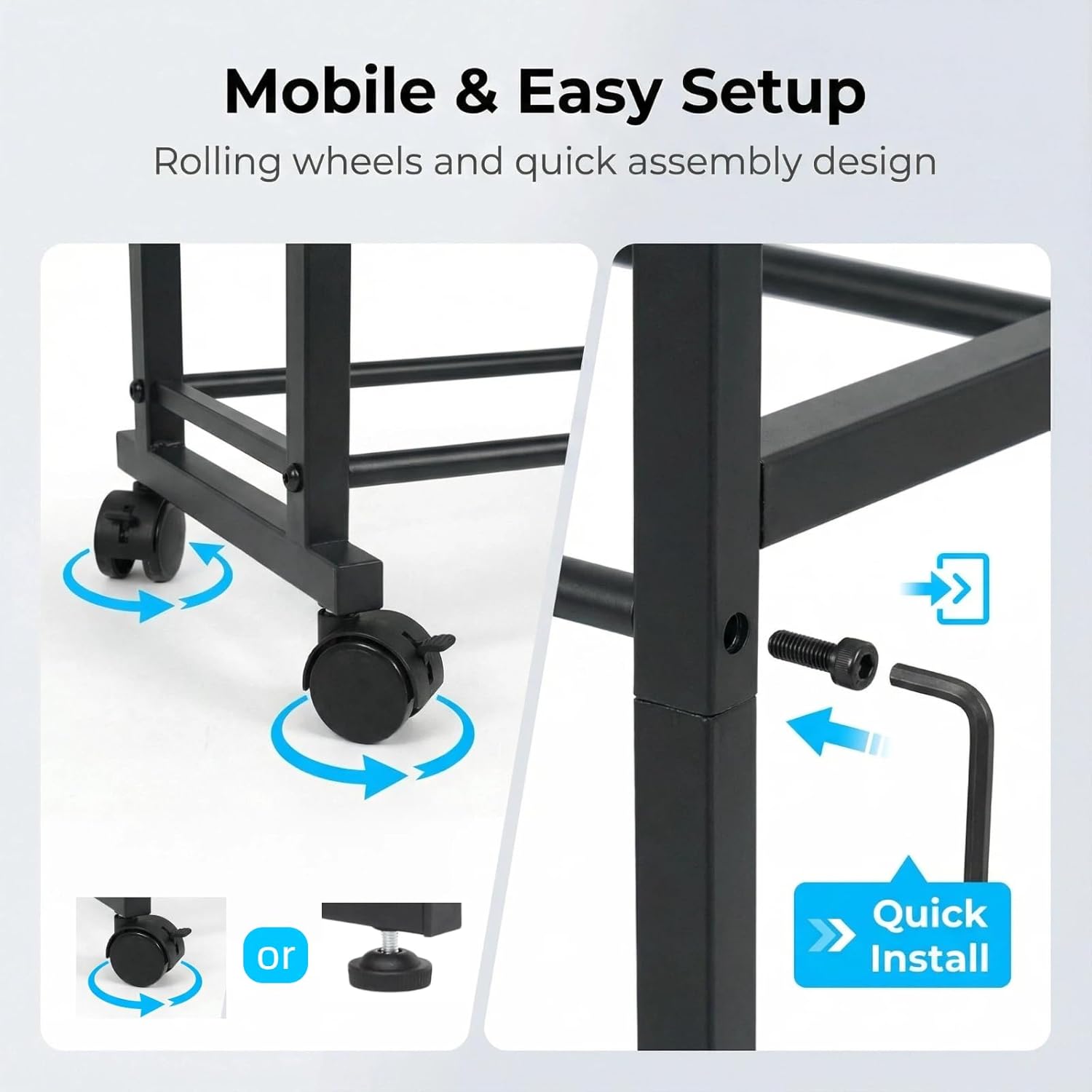 3D Printer Filament Storage Rack, 3 Tier Carbon Steel with Wheels Heavy Duty Filament Spool Holder,with Side Tool Bag,Holds 24 Spools(1kg),for 3D Printing Home Studio