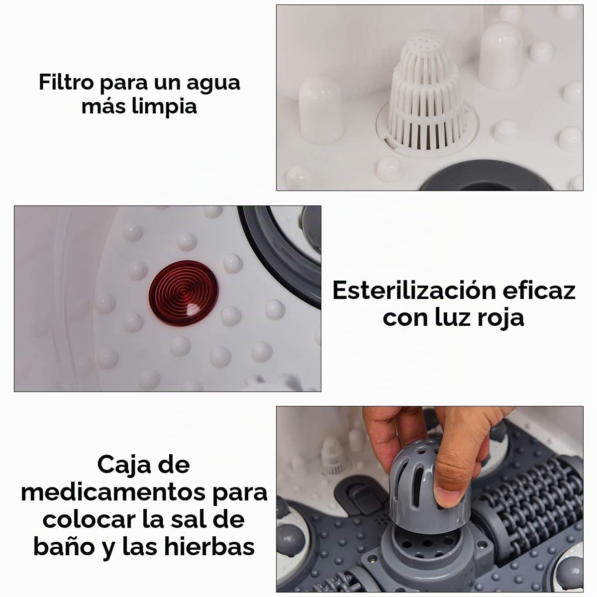 GOPLUS - Baño de pies relajante con luz roja y función de ducha, calentador y vibrador con burbujas, masajeador de baño de pies con temperatura y tiempo ajustable, 6 rollos eléctricos (azul)