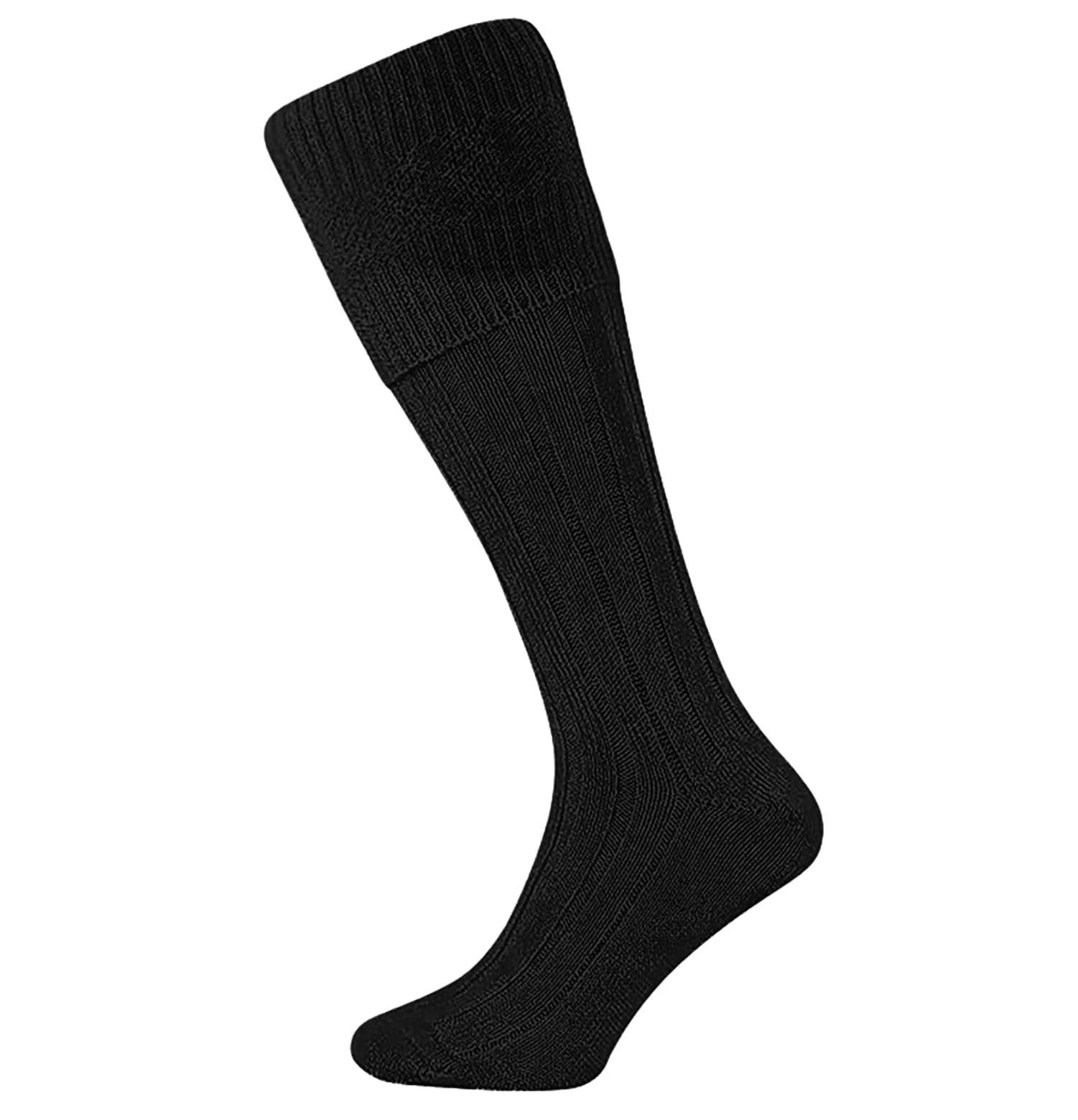 Bonjour® Mens Scottish Highland Wear Wool Kilt Hose Wedding Hogmanay Socks (Black (1 Pair))