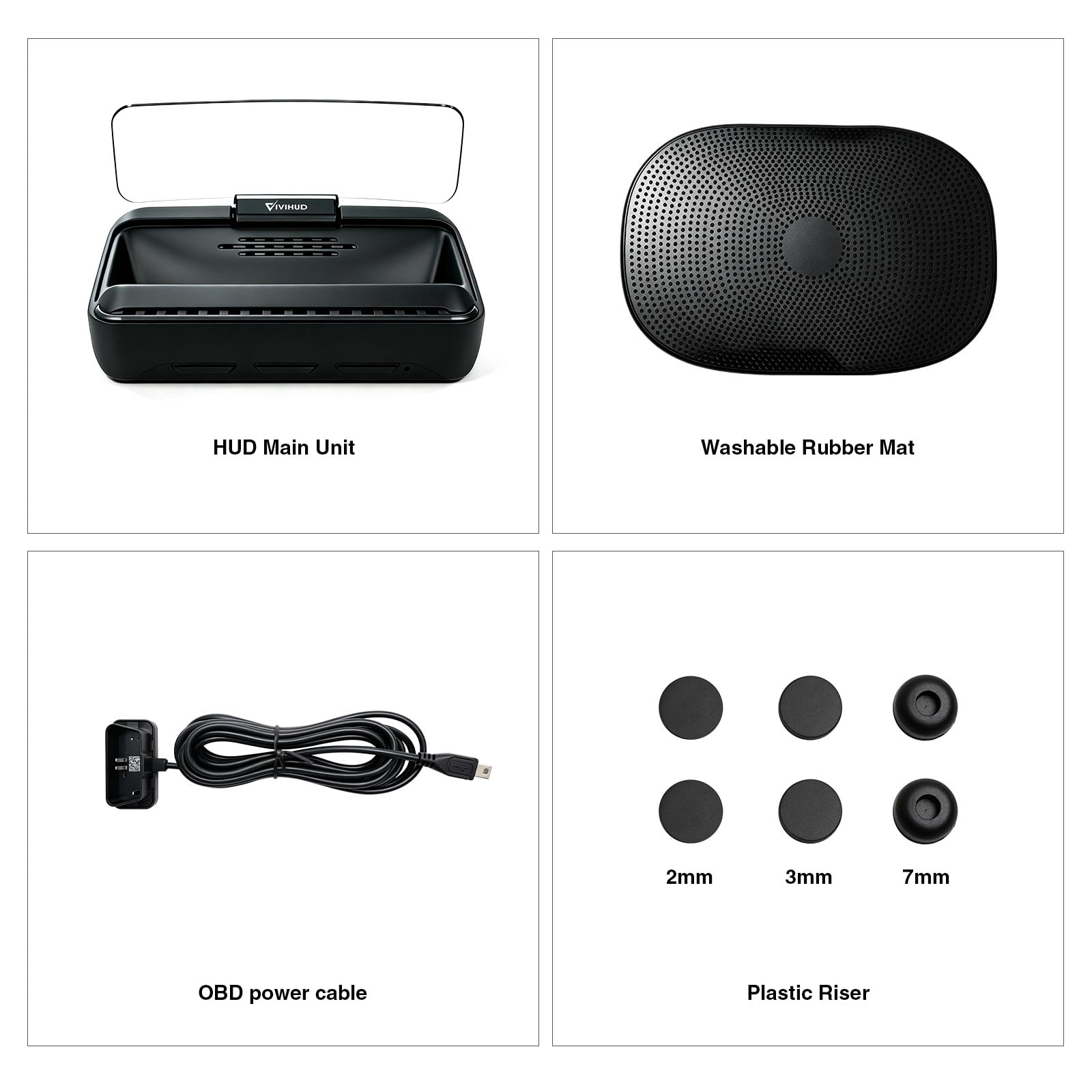 VIVIHUD V3-SE Carplay inalámbrico Android coche HUD Head-Up Display Cluster Pantalla HD reflector de imagen Bluetooth OBD2 GPS velocímetro Plug-and-Play Inteligente Brillo Automático