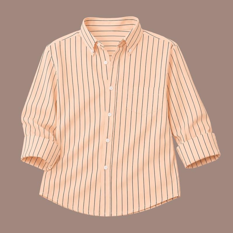 Image of Kids Cotton Full Sleeve Shirt Casual Look Comfortable Stylish Outfit for Boys Everyday Use
