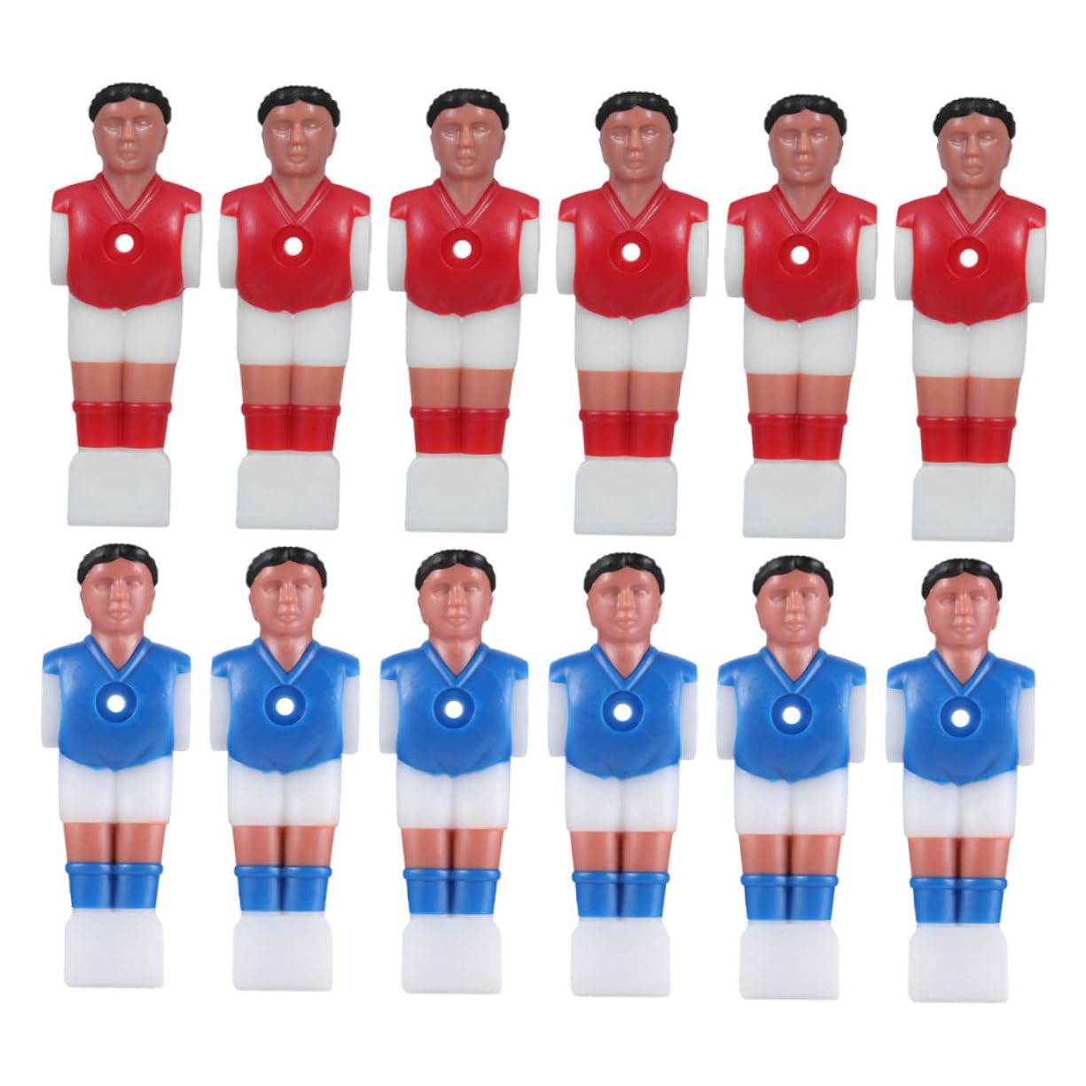 POPETPOP Set 12 Giocatori Calcio Balilla Rosso e Blu in Plastica Resistente, Figure Sostitutive Per Tavolo Da Calcio Balilla, Accessori Per Gioco Indoor e Famiglia