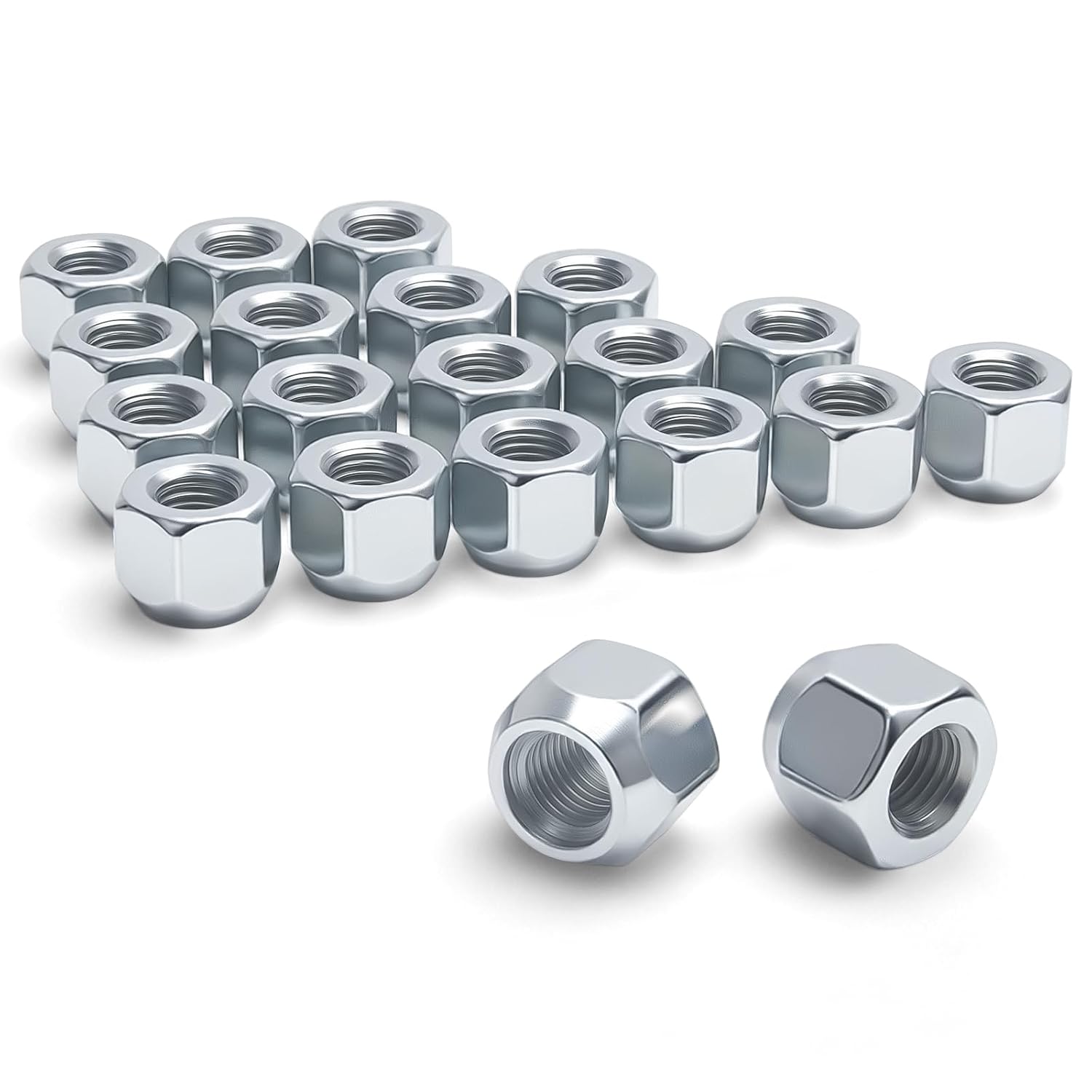 Dynofit 7/16"-20 Open End Lug Nuts Compatible with Chevy Impala 1958-1970,Chevelle Monte Carlo Corvette Camaro Malibu Blazer,for Vintage Car,Muscle Car, Roadster, SUV, OE#Dorman 711-830 611-014,20PCS