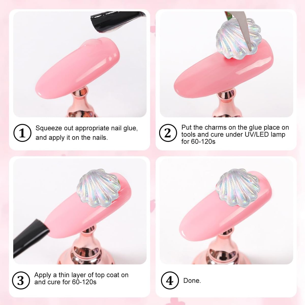 MAYCREATE® 50PCS Summer Beach Nail Resin Charms Ocean Theme Nails Rhinestone Diamonds 3D Starfish Charms Sea Shell Starfish Dolphin Fishtail Nails Gem for Women DIY Nail Art Decoration - Image 4 thumbnail