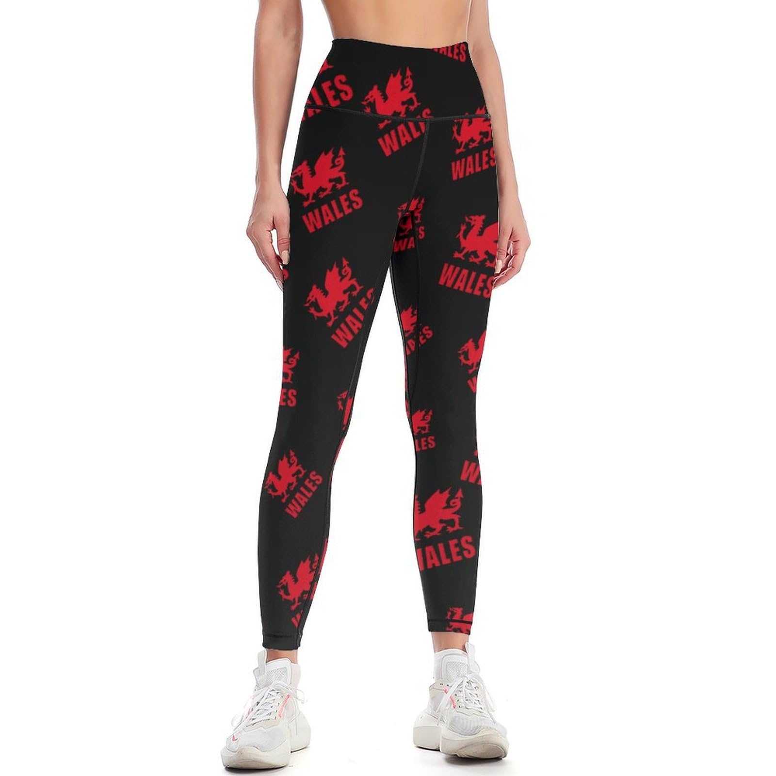 KWQDOZF Welsh Dragon Flag Novelty Women's Yoga Pants High Waist Workout Running Leggings