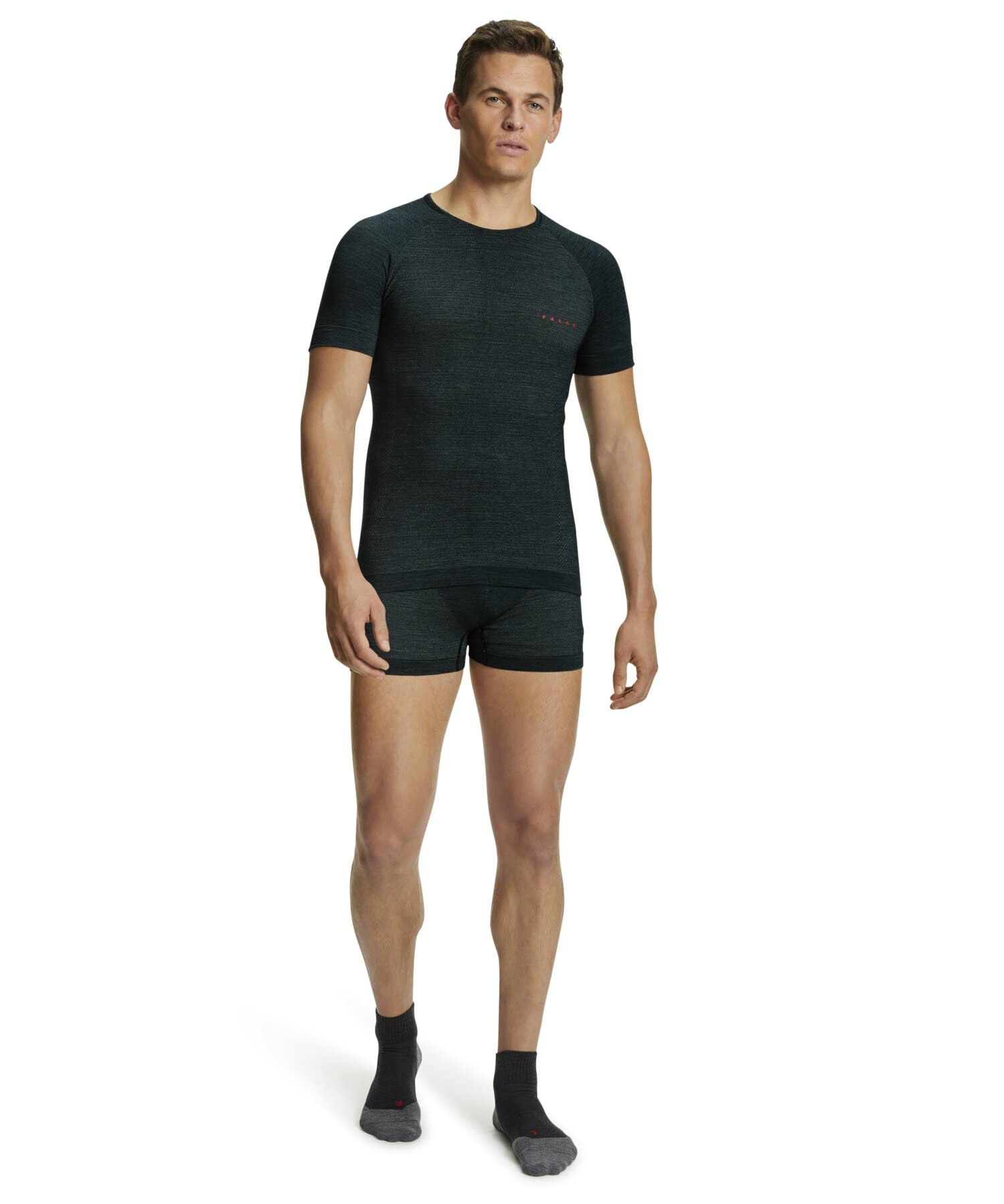FALKE Herren Funktionsshirt Wool Tech. Light, Funktionsmaterial Wolle, 1 Stück, Grün (Holly 7385)