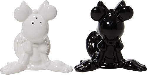 Miniatura 2 de Enesco Disney Ceramics Minnie Mouse - Juego de salero y pimentero esculpido sentado, 3.54 pulgadas, blanco y negro