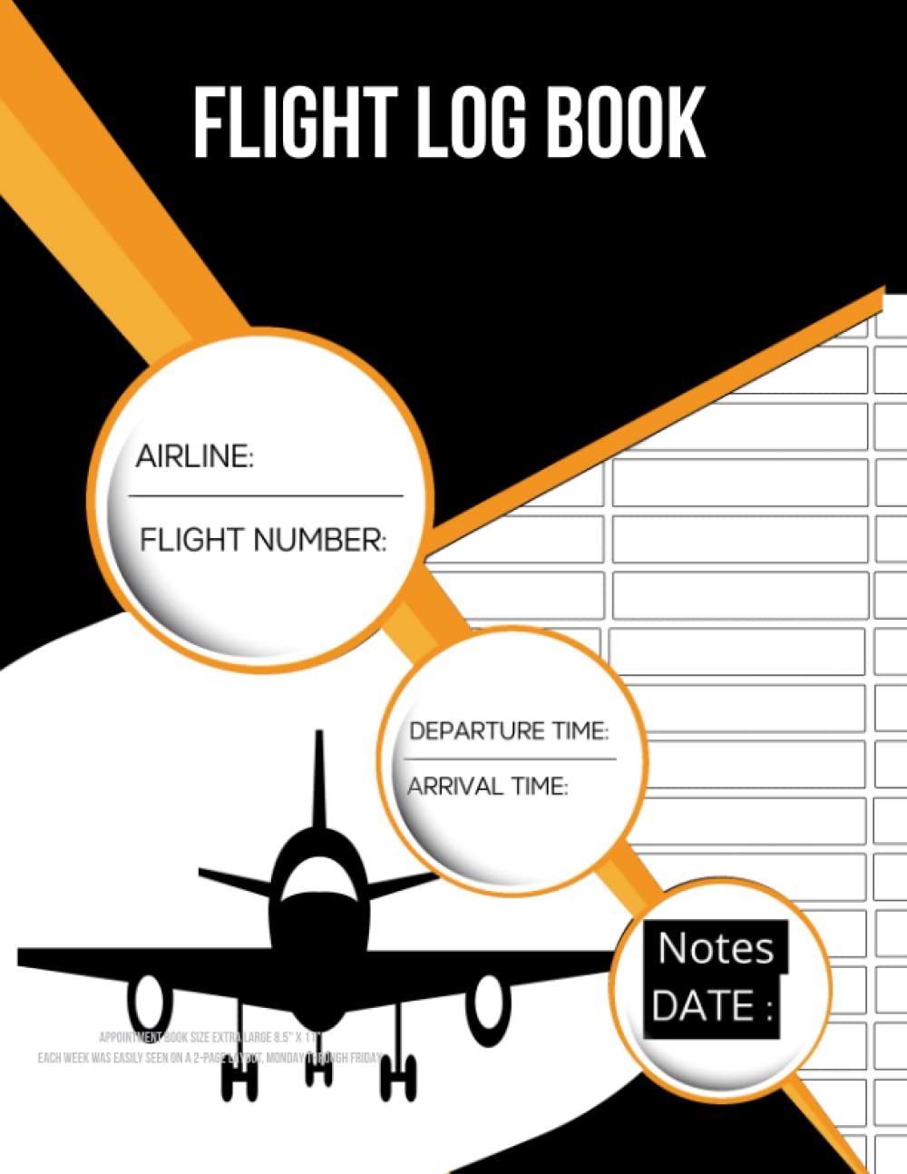 Flight Log Book: log organizer to record all information on your solo flights training