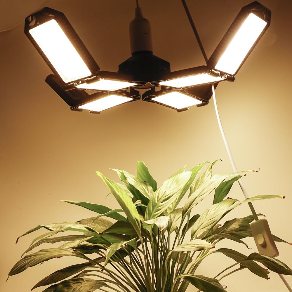 Luce per Piante, 300W 672 LED coltiva la luce pianta Phytolamp spettro completo pieghevole lampadina di crescita for piante da interno fioritura giardino