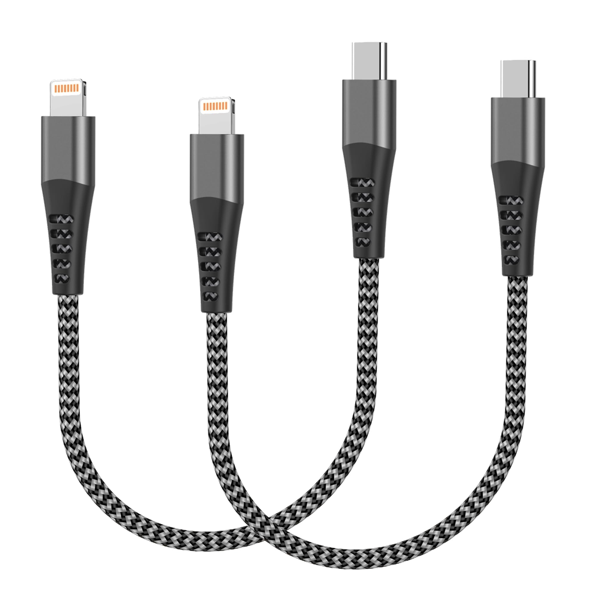 USB C auf Lightning Kabel Kurz 0.3M 2Pack, iPhone Ladekabel USB C Apple MFi Zertifiziert Nylon Typ C Ladekabel iPhone Schnellladekabel Apple Lightning Kabel für iPhone 14 Pro Max 13 12 11 XS XR 8 SE