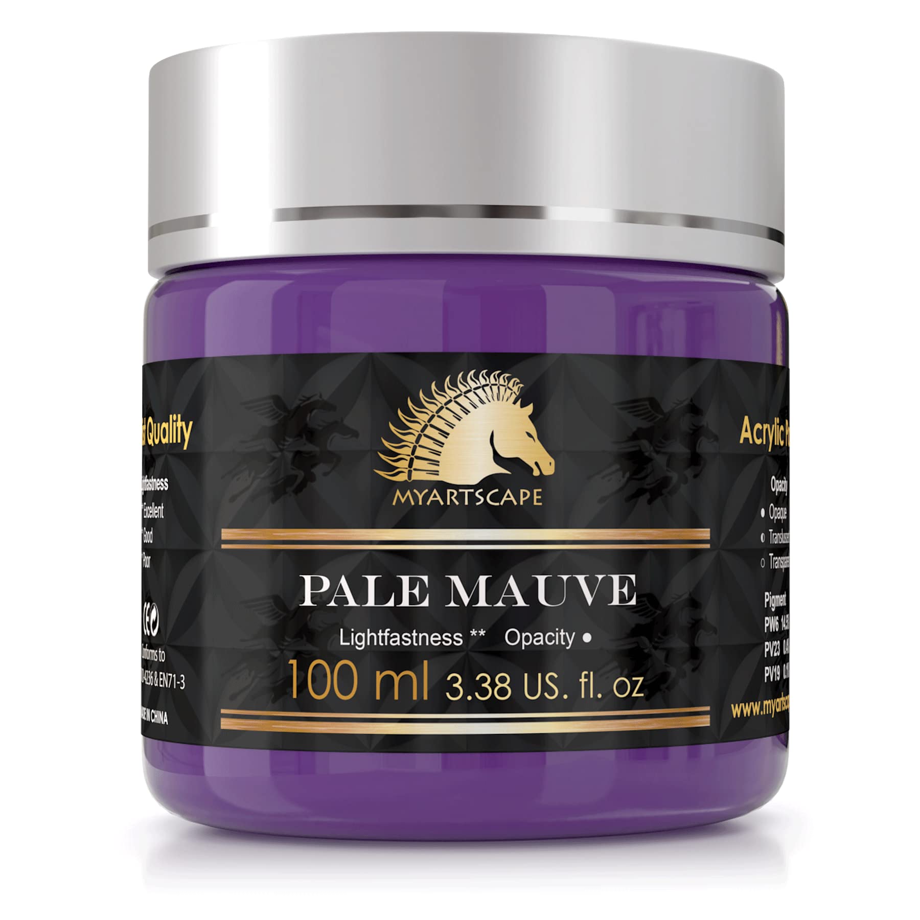 Myartscape Pale Mauve Acrylic Paint - 100Ml Bottle (3.38 Fl Oz) - Artist Quality - Lightfast - Heavy Body - Rich Pigment - Great Tinting Strength - Professional Painting Supplies