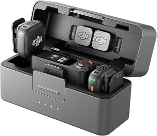 DJI Mic 3 Wireless Lavalier Microphone (2 TX + 1 RX + Charging Case) - Ultralight for iPhone/Camera/Android, Adaptive Gain, Noise Cancel, 28H Battery, Vlog Pro Audio
