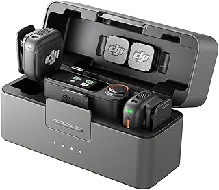 DJI Mic 3 (2 TX + 1 RX + Charging Case), Wireless Microphone for iPhone/Camera/Android, Ultralight, Adaptive Gain Control for Balanced Volume, Dual Band Anti-Interference, 28hrs Use, Vlog