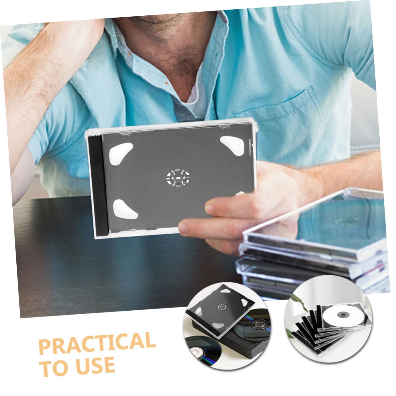 8pezzi Custodia Trasparente Per Cd Contenitore Plastica Rigida Per Dvd e Altri Dischi Scatola Archiviazione Portatile e Resistente Rottura Per Conservazione Dischi