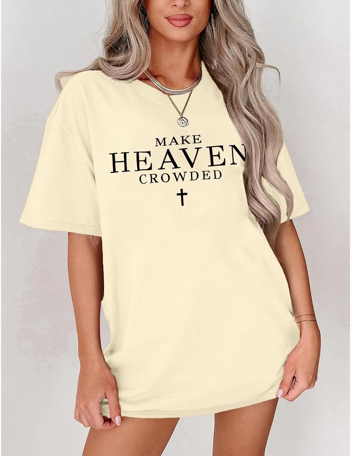Oversized Christian Shirts for Women God is Within Her T Shirt Casual Christians Inspirational Tee Tops - Image 2
