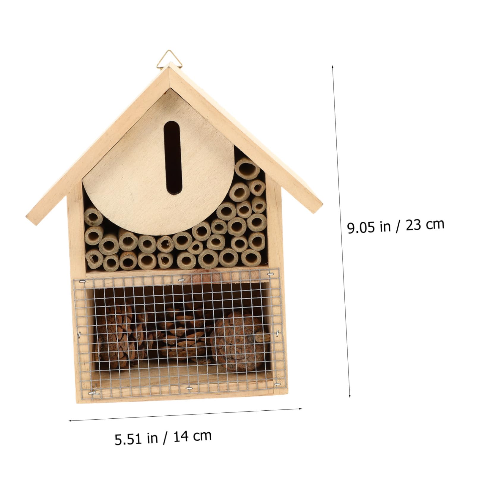 Yardwe Hängendes Bienenhaus für Garten Dekorative Nisthilfe mit Haken Leicht Aufzuhängen für Bienen im Außenbereich