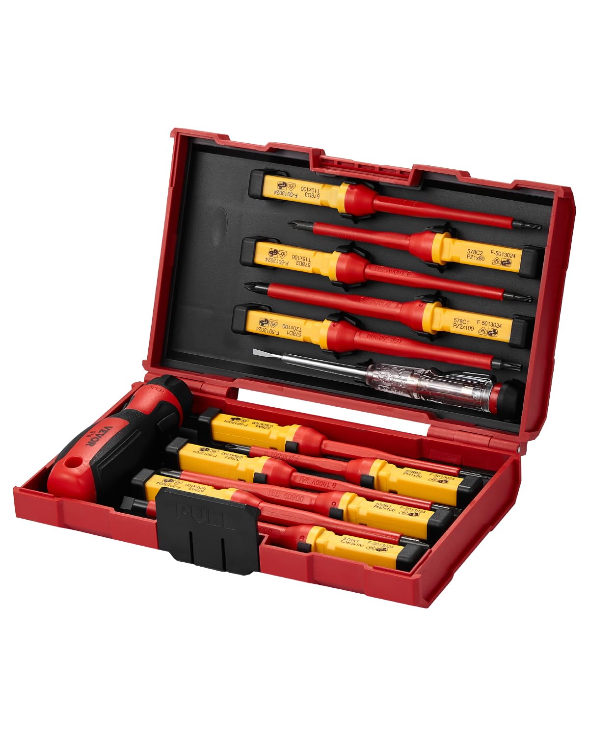 VEVOR Insulated Screwdriver Set, 13-Piece Professional Electrical Screwdriver Set, 1000V Insulated Electrician Tool Set, with Magnetic Phillips