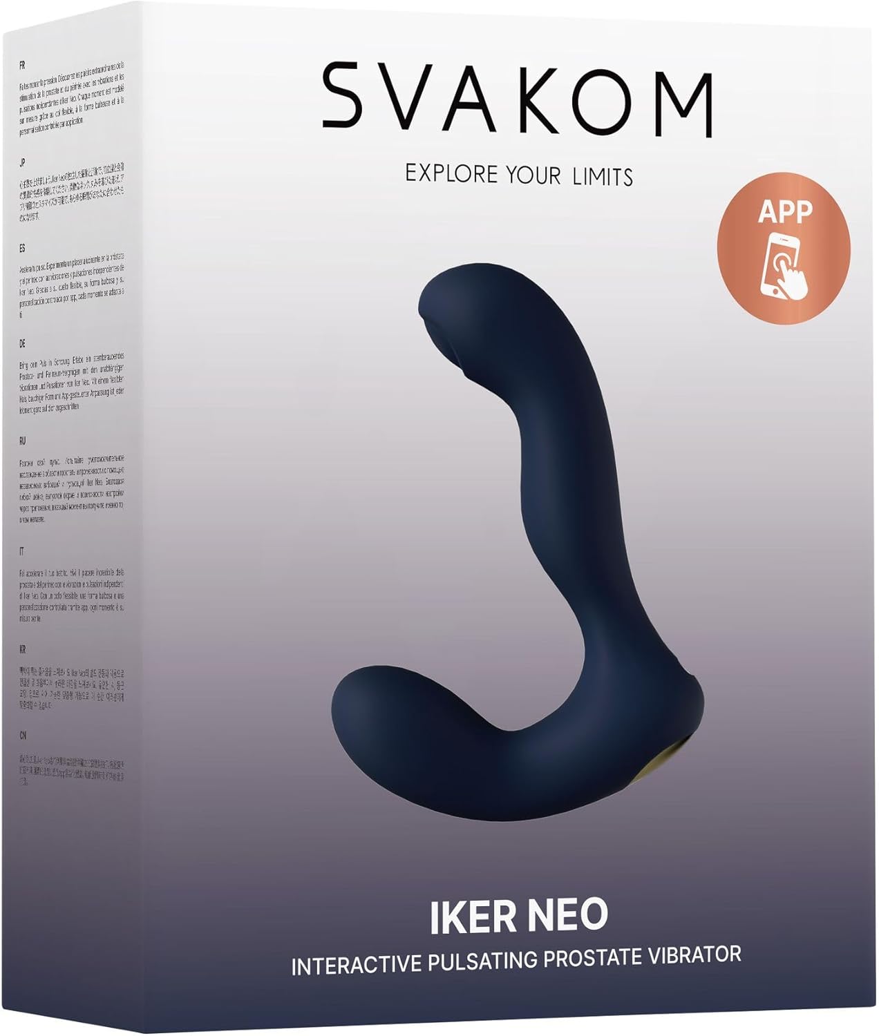 SVAKOM Iker Neo packaging with specifications and charging details