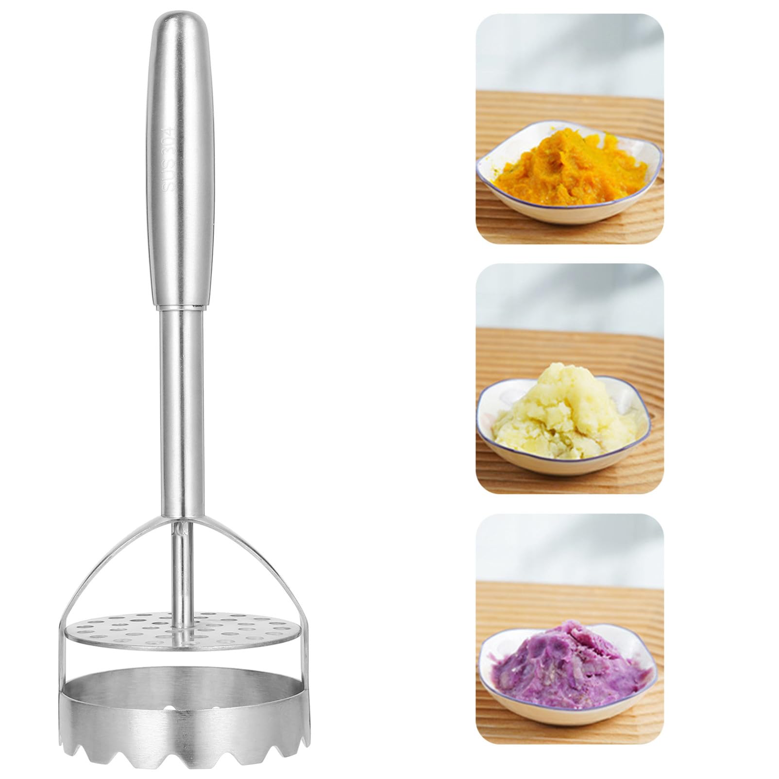 Kartoffelstampfer aus Edelstahl 1 Stück in Silber für Küche