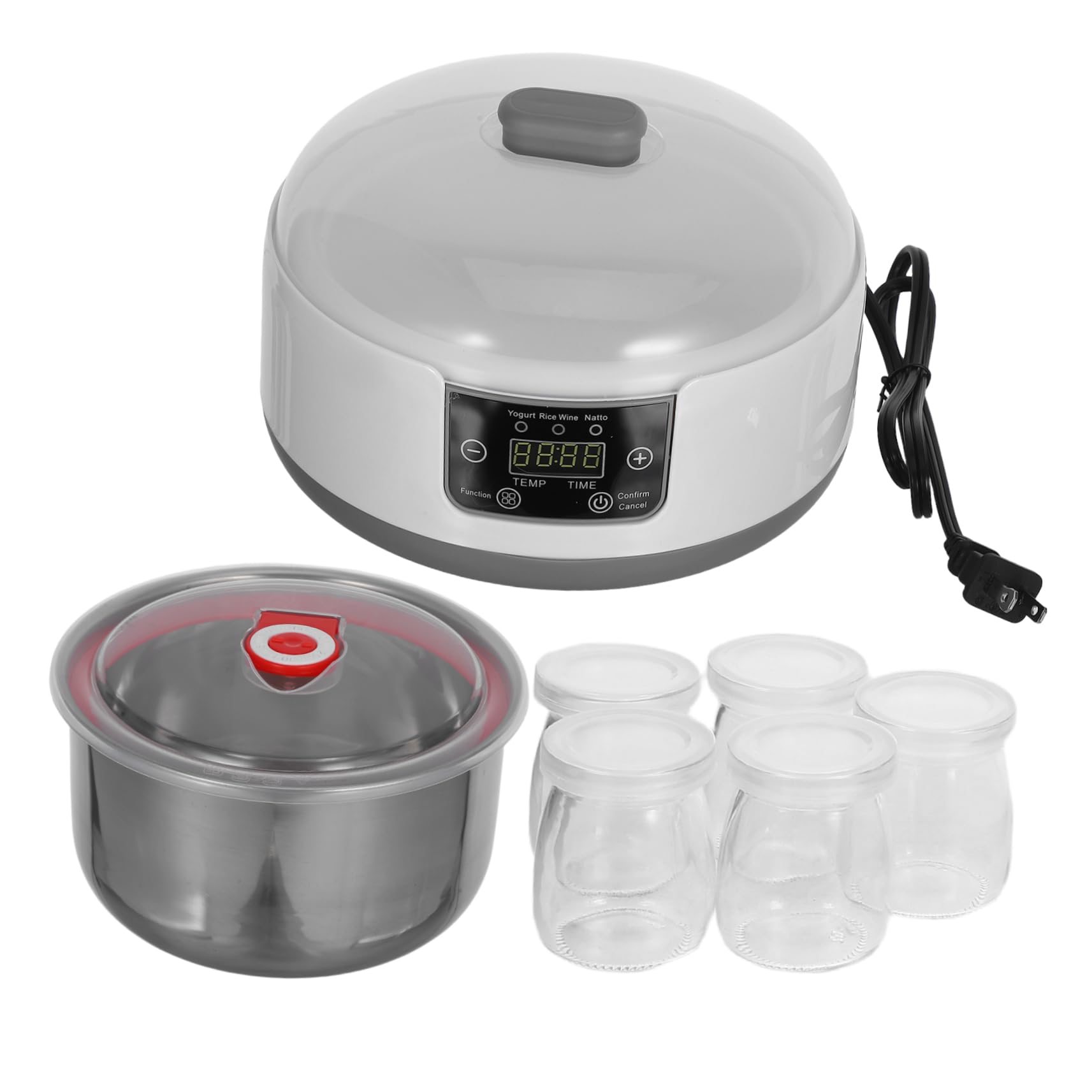 HANABASS Automatic Yogurt Maker with LCD Display Machine Hour Timer Temperature Control Includes Jars for DIY Yogurt