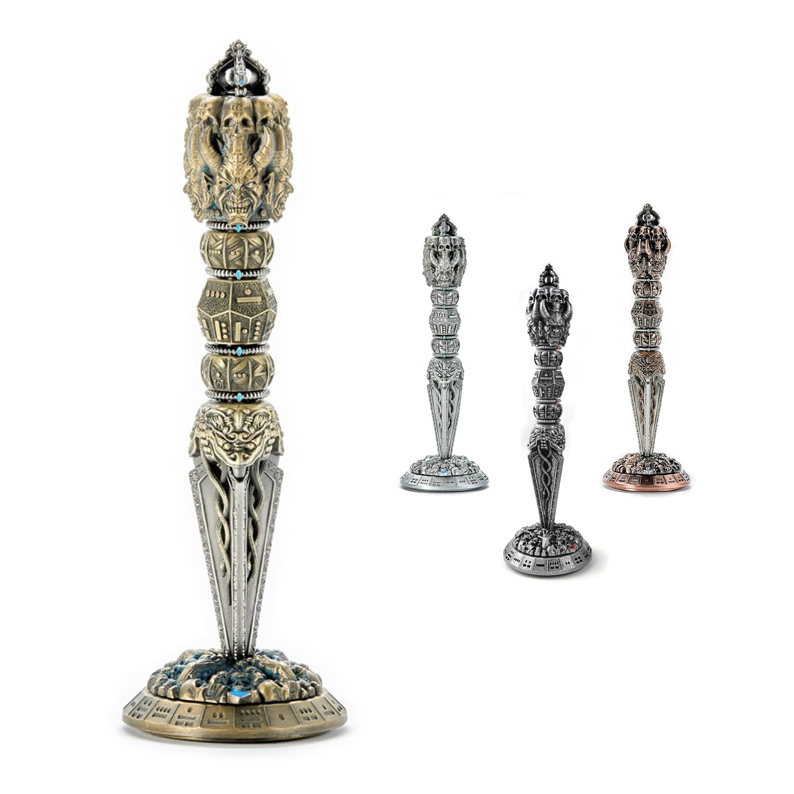 Unique Wand Dice Spinner Mystery Metal Dice Set Roller D&D Skull Dice Set, Random Kind Dice Zombie D&D D20 Spinner D6 D8 D10 D100 for TRPG Tabletop Gaming Balanced and Fair Made from Zinc Alloy