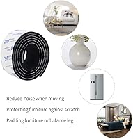 Vista 7 de Shintop Cinta adhesiva de fieltro para bricolaje, rollo de tira de fieltro resistente cortada en cualquier forma para proteger tu suelo de madera