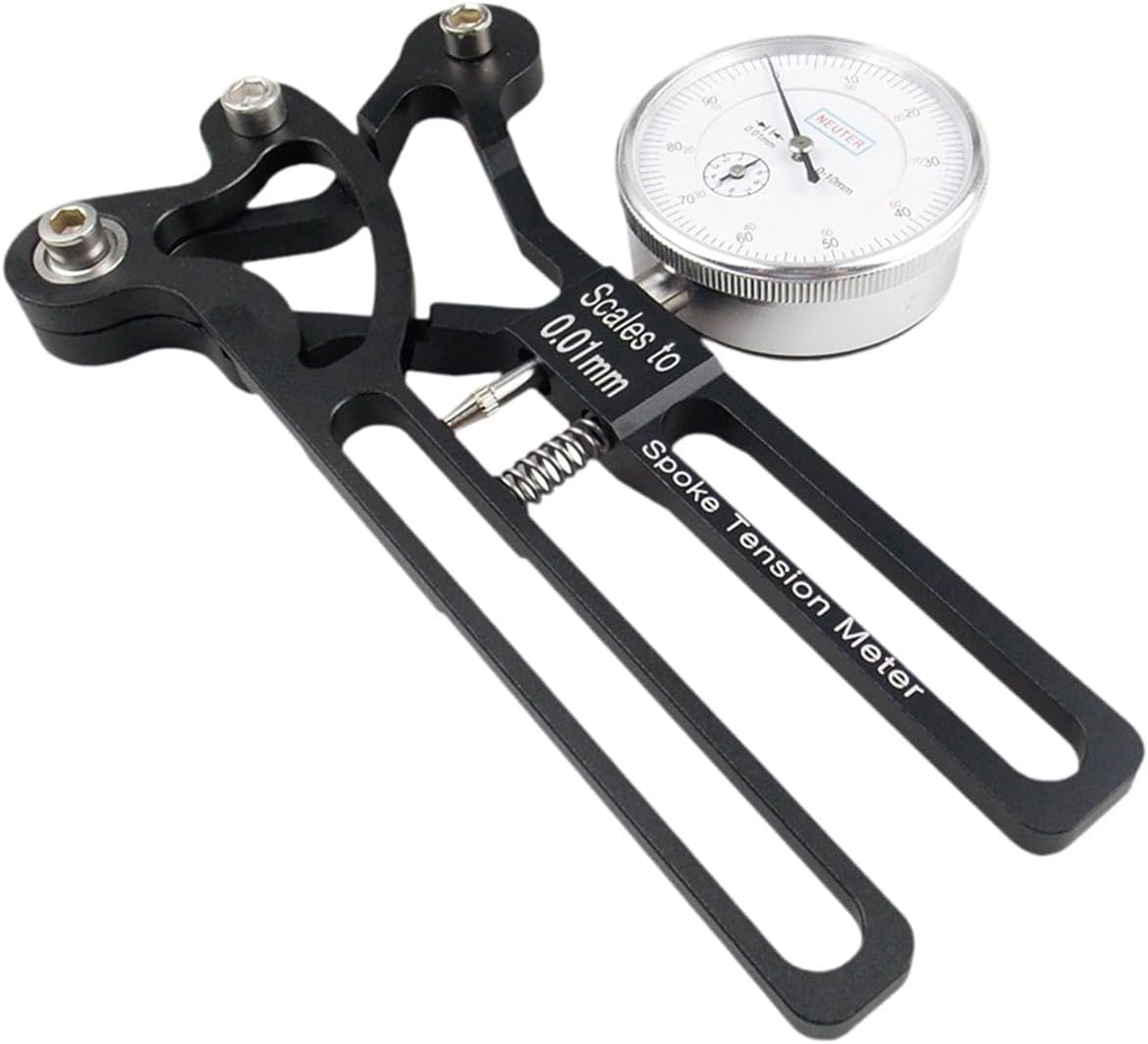 Bicycle Spoke Tension Meter, Bike Truing Tool, Accessories Lightweight, Adjustment Supplies Repair Tool with Display Clock, Black