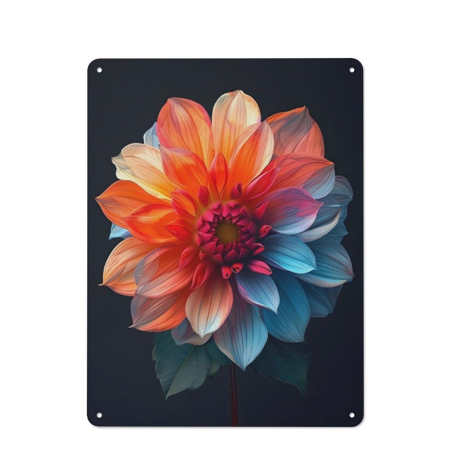 Junmoney Vintage Multicolor Floral Tin Wall Plaque 40X30cm With For Bar Or Restaurant, Autumn Wall Decor For Hospitality Decor Collectors