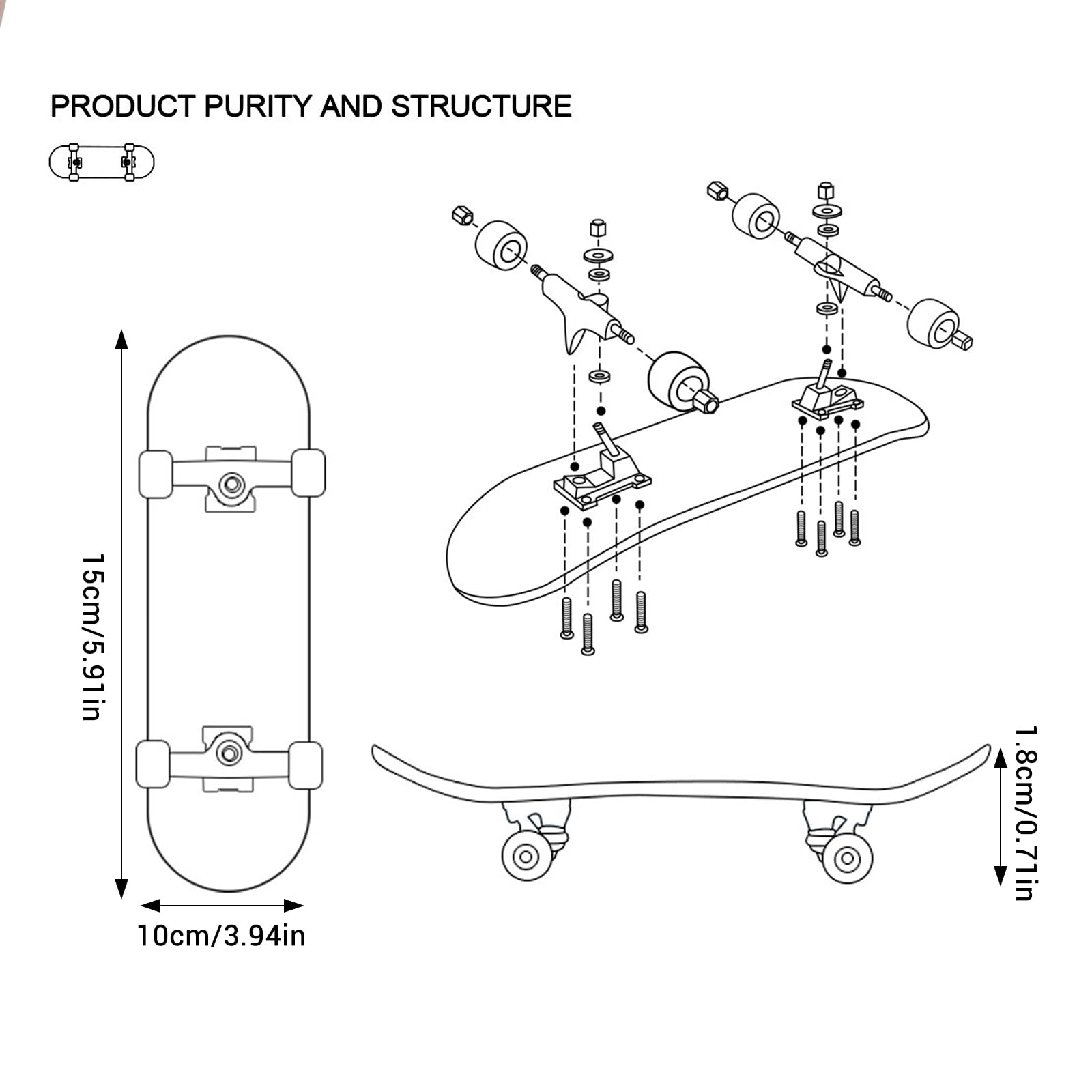 Mini Finger Skateboard, kreatywny fingerboard, profesjonalna deskorolka palcowa, zabawka palcowa z drewna klonowego, dla entuzjastów jazdy na deskorolce, prezenty urodzinowe dla dzieci, mini gry