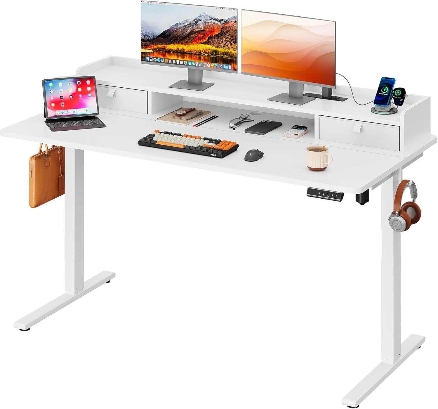 Amazon.com: DEVAISE 55×28 Inch Electric Standing Desk with Drawers