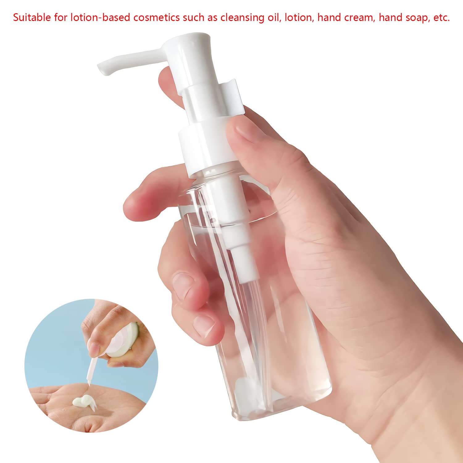 12 Pezzi 50 ml Ovale Trasparente Pet plastica Dispenser Pompa flacone con Pompa per lozione Fai da Te flaconi Bili per Cosmetici Bagno lozione Shampoo Gel con Imbuto (150 ml)