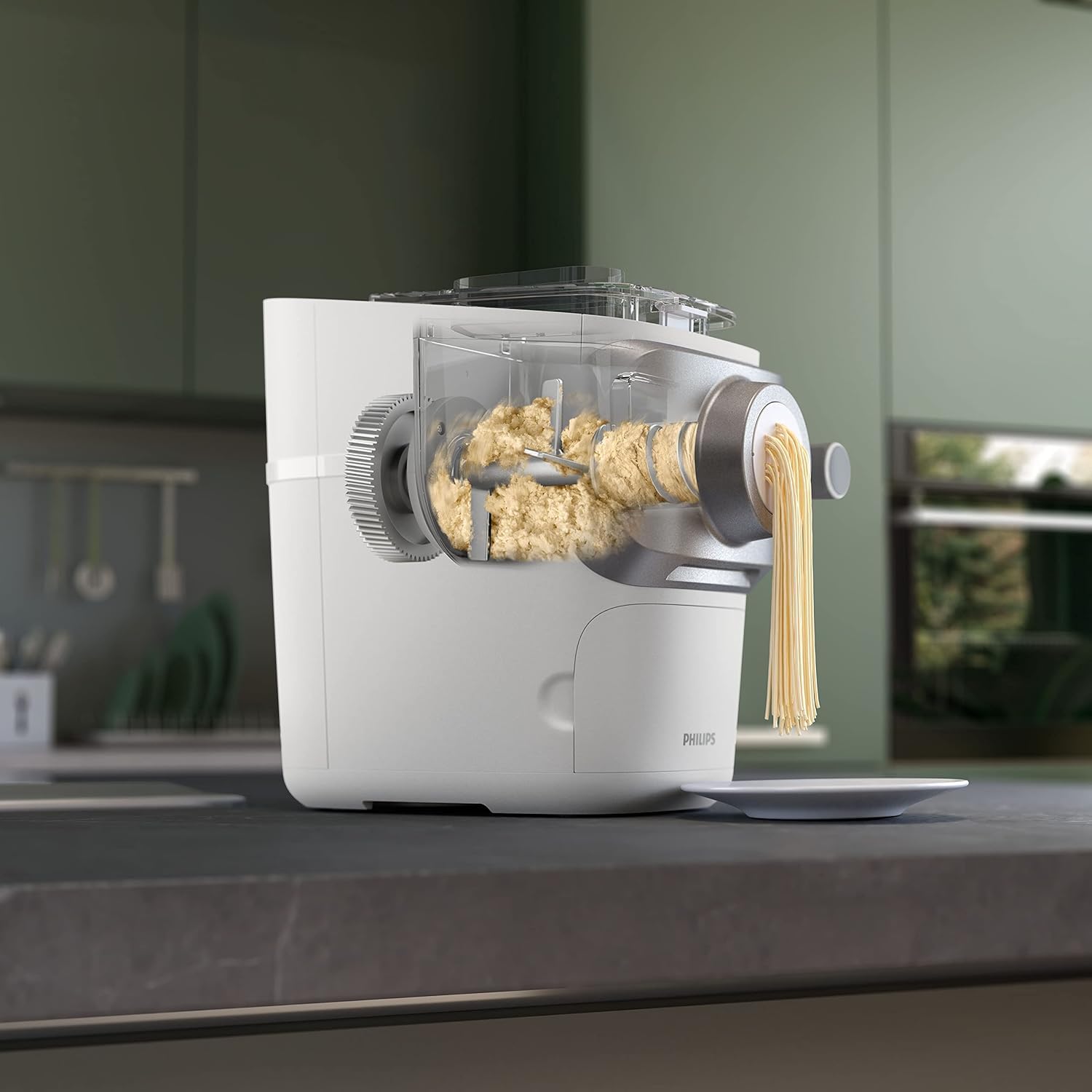 Philips Nudelmaschine Serie 7000 ProExtrude-Technologie Vollautomatisch 6 Formscheiben Weiß HR2660/00