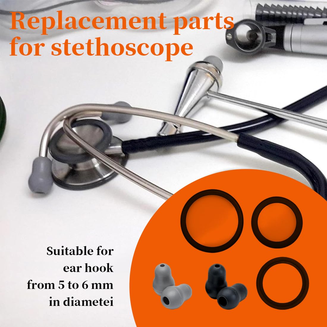 GXGM 1 Set Stetoscopio Parti di Accessori, Stetoscopio Forniture,Tappi per Orecchie Super Morbidi per Stetoscopio, Stetoscopio Kit Accessori,Applicabile per Fonendoscopio littmann