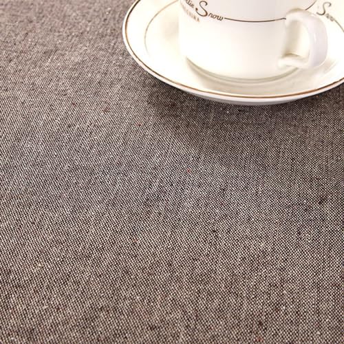 Nappe rectangulaire 100x140cm marron en lin par Beydodo - 5
