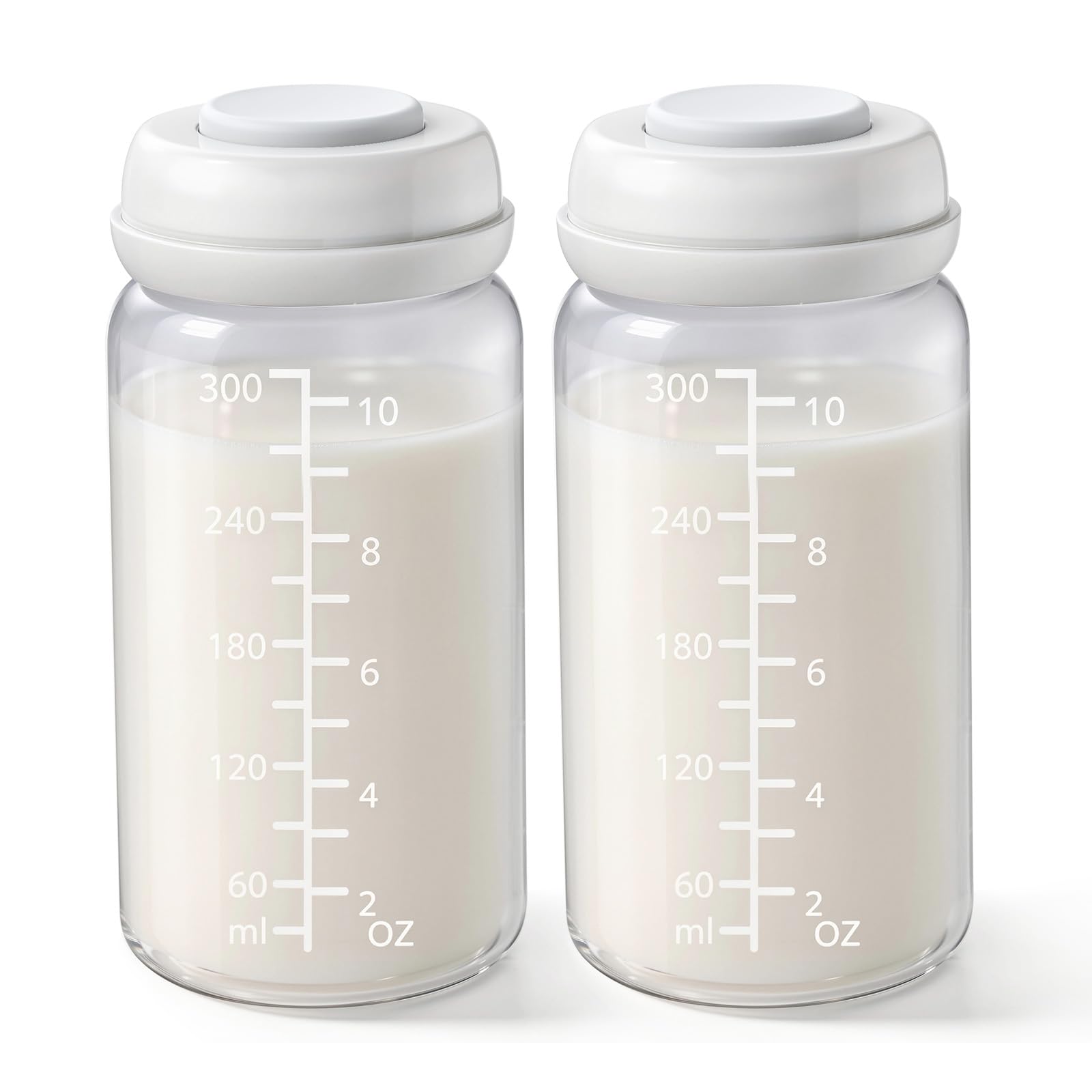 2PCS Breastmilk Storage Bottle for Momcozy 22oz Breast Milk Cooler, Wide Neck Breastmilk Collection Compatible with Spectra S1/S2/9 Plus/SG/Motif Luna, Certain Philips Avent Nipples, 10oz/300ml