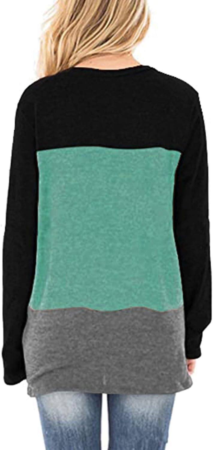 SHIBEVER Women's Long Sleeve Twist Knot Blouse - Soft Casual Tunic Top, Sizes S-XXL