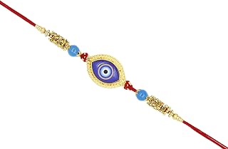 Traditional Raksha Bandhan Rakhi for Brother | Designer Rakhi Bracelet Handmade Rakhi | Rakhi for Brother made Kundan Multicolor Beads for Indian Festival Raksha Bandhan (Design6)