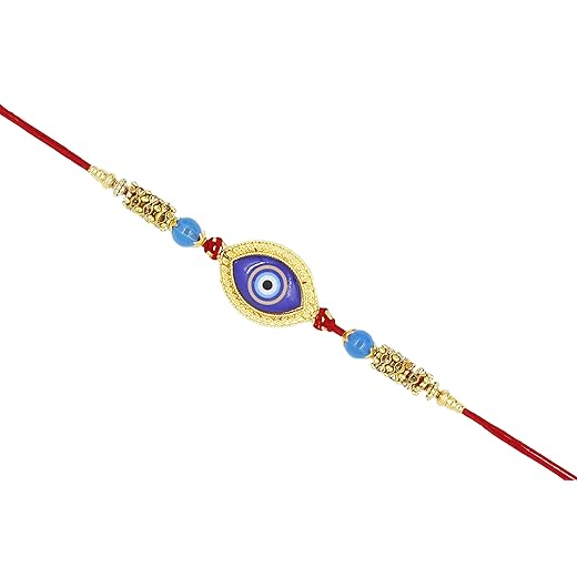 Traditional Raksha Bandhan Rakhi for Brother | Designer Rakhi Bracelet Handmade Rakhi | Rakhi for Brother made Kundan Multicolor Beads for Indian Festival Raksha Bandhan (Design6)
