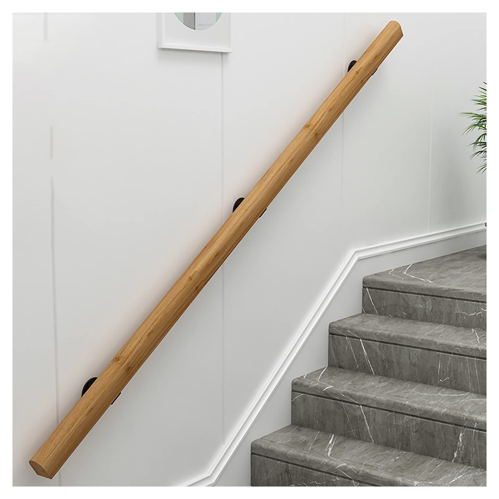 Main courante en bois MObyat de 1,6 à 20 pieds avec raccords
