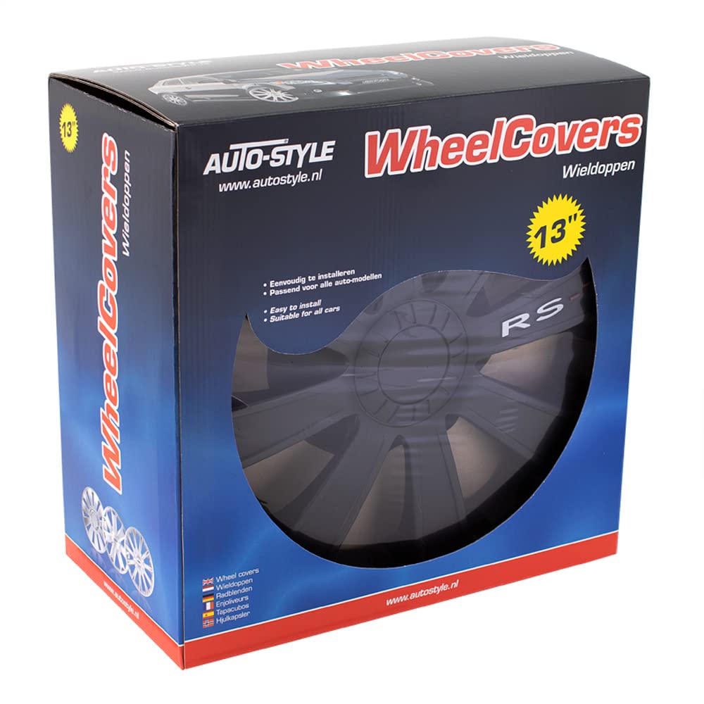 AutoStyle RST 13 Nero Set Copricerchio Rs-T 13 Nero, 4 pezzi